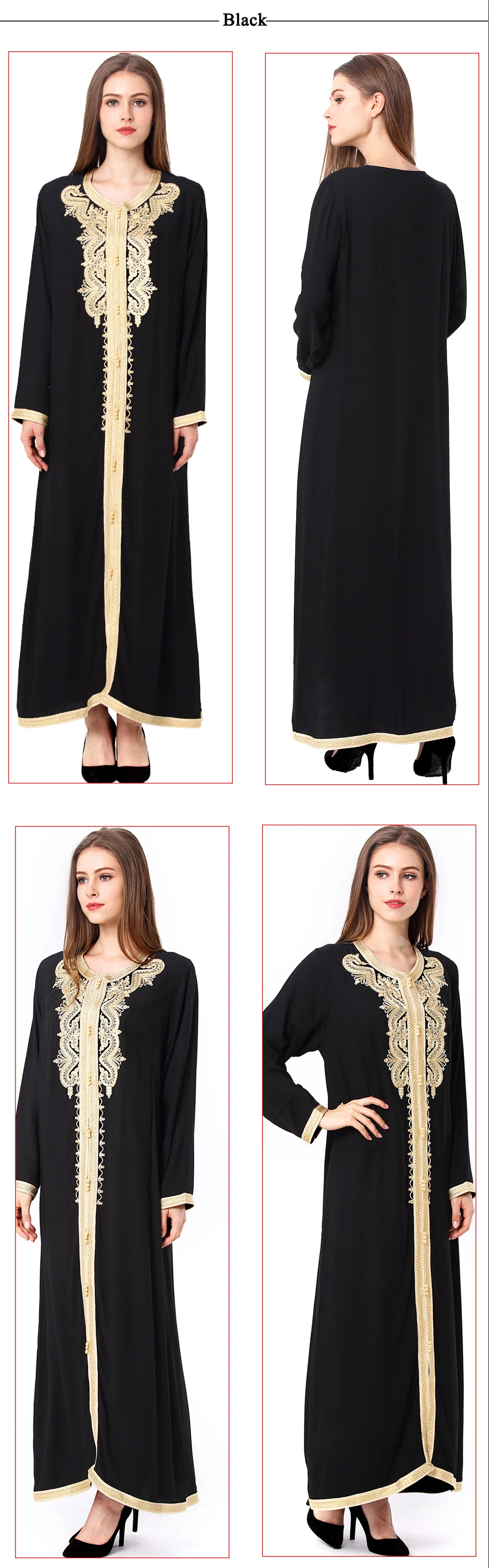 Женское платье макси с длинным рукавом, длинное винтажное платье, плюс размер, вышивка, марокканский кафтан, Исламская одежда, мусульманское платье, платье в пол