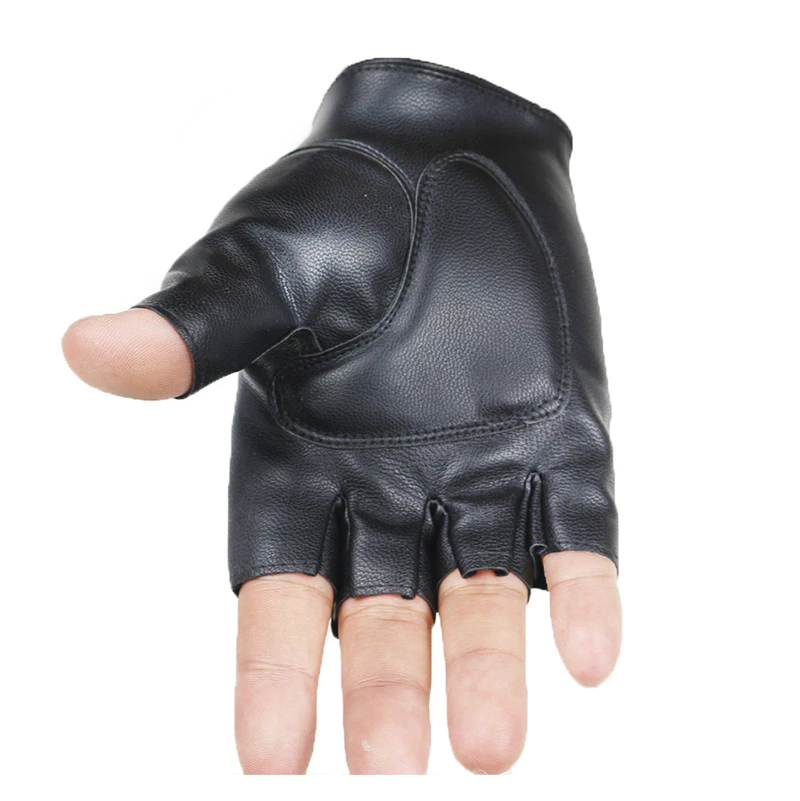 Новинка, модные женские перчатки без пальцев для вождения, из искусственной кожи, перчатки без пальцев для женщин, черные варежки G004