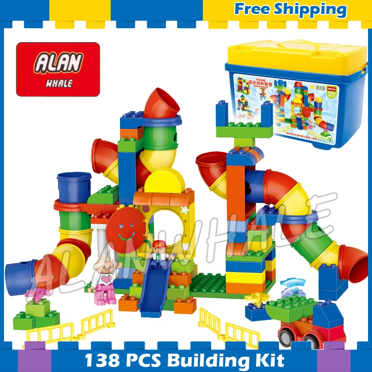 

138pcs My First Pipeline Castle Creative Play All-in-One Game Model Building Blocks Bricks Gifts Sets Compatible With Lego Duplo