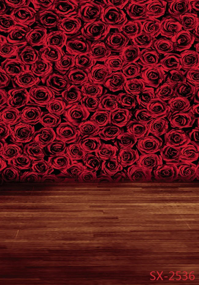 Красная Роза узор деревянные стены романтическая любовь Свадебная вечеринка День Святого Валентина Аксессуары для фотостудий Задний план