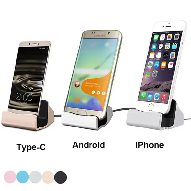 

Sync Data Fast Charging Dock Station Desktop Docking Charger USB Cable For iPhone X XR XS MAX 5 5S SE 6 6s 7 8 Plus Micro Type C