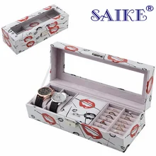 Небольшой размер и коробка для ювелирных изделий двп мода деревянный ящик для хранения белый подарок часы коробки высокая Quanlity дисплей Box M548