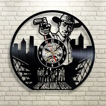 

2019 Horloge Mural Wandklok The Walking Dead Wall Clock Design Decoration Vinyl Hanging Watch Clocks Home Decor Silent 12 Inch
