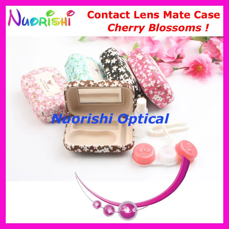 10 шт. вишни дизайн контактные линзы случае с зеркалом C804 контактные линзы помощник коробка