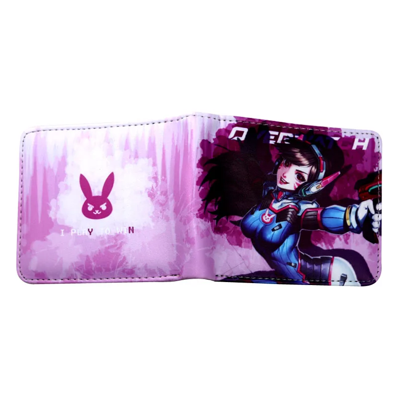 Новые игровые кошельки Overwatch D. VA розовый кролик двойной кошелек с карманом для монет