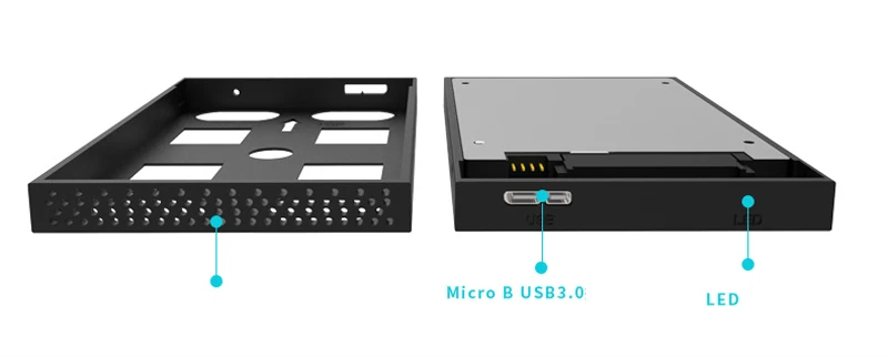 hdd case sata 2.5 ''usb 3.0 aluminum external hdd caddy 2.5 usb 3.0 high speed high quality sata hard drive cases free shipping  (2)