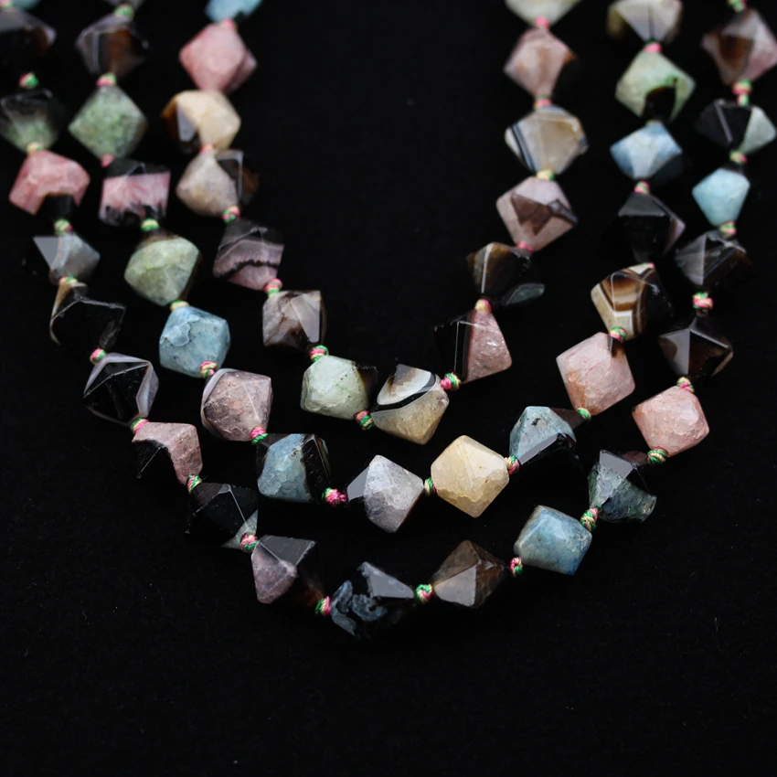 Красочные натуральные бусины самородки Druzy Agates гладкие граненые Свободные
