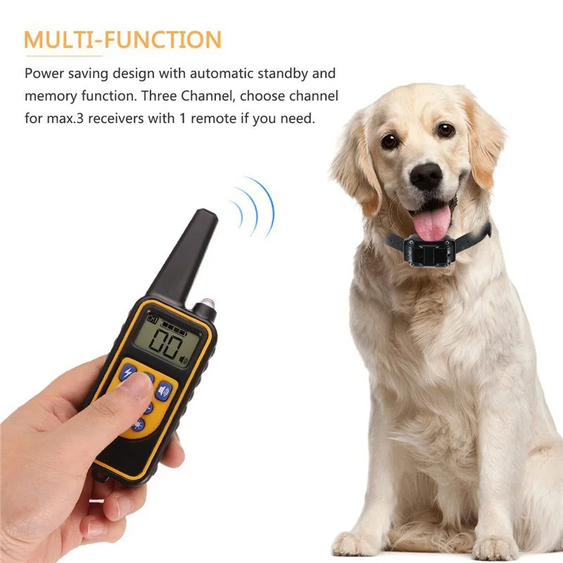 

Handsome Pet Dogs Waterproof Vibration LCD Electronic Collar Dog Training Collar 1000 Meters Remote Rechargeable Hogard MY1118
