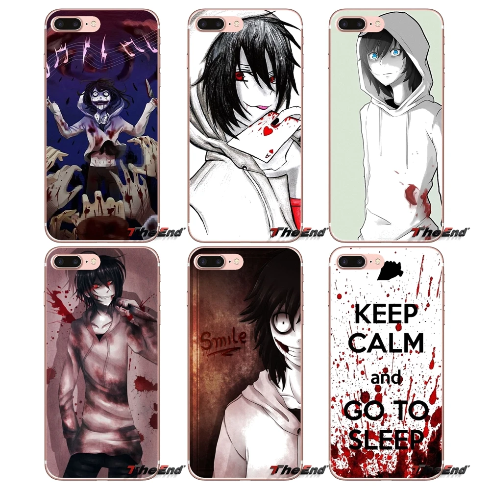 

For iPhone X 4 4S 5 5S 5C SE 6 6S 7 8 Plus Samsung Galaxy J1 J3 J5 J7 A3 A5 2016 2017 Jeff the killer Horror Animation Soft Case