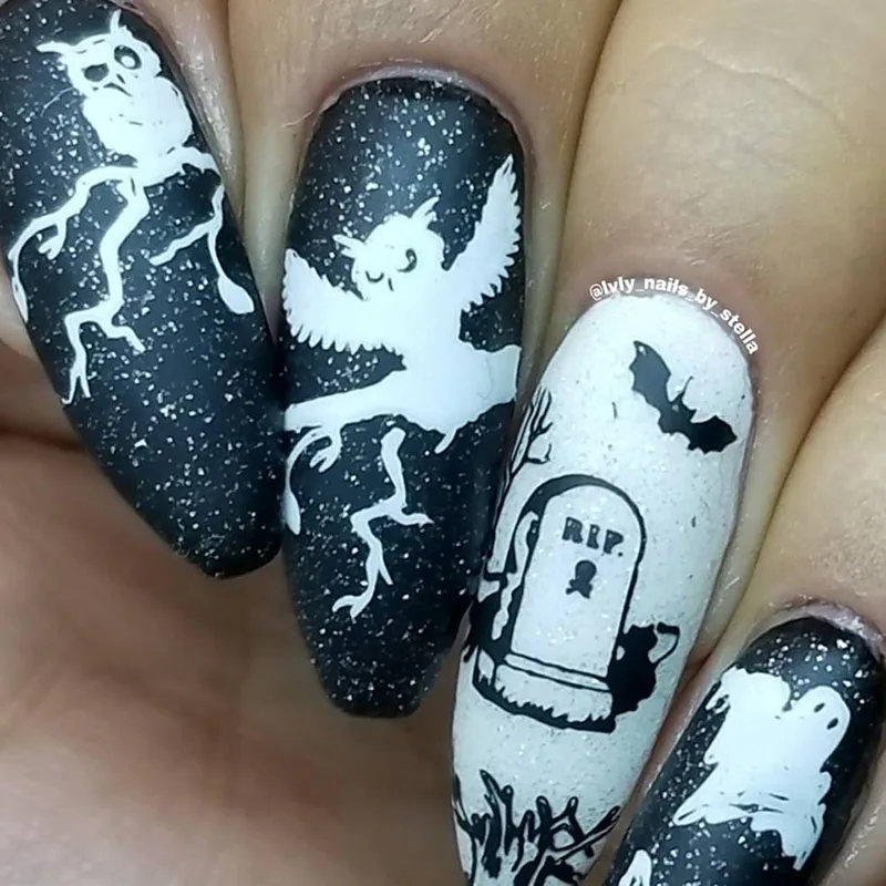 Halloween-Nail-Stamping-Plates-Nail-Stamp-Polish-Image-Nail-Art-Image-9-5-14-5cm-Konad