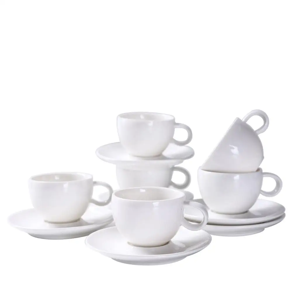 6 шт./партия, британский Топ-класс, мини чашки Эспрессо и блюдце, керамические кофейные чашки, Современная фарфоровая чашка для свадебных подарков - Цвет: 6 Cups 6 Saucers