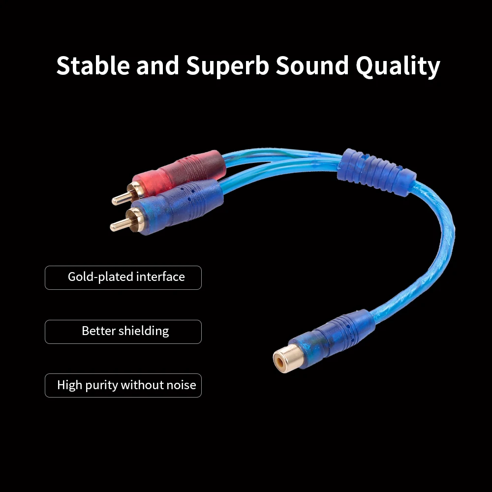 1 RCA на 2RCA мужской стерео аудио кабель позолоченный для