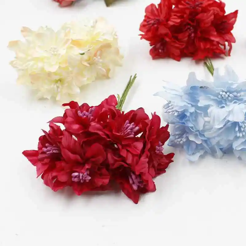 

6pcs/lot simulation orchid DIY wedding party purple flower home flower arrangement material handmade wholesale