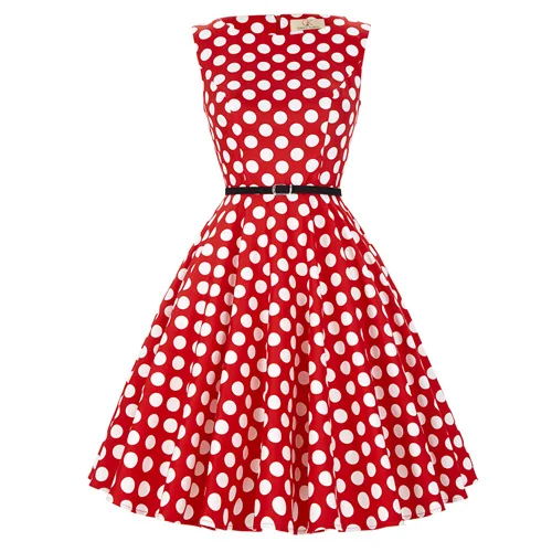 Summer Dress Plus Size Polka Dot Print Cotton Vestidos Sleeveless ...