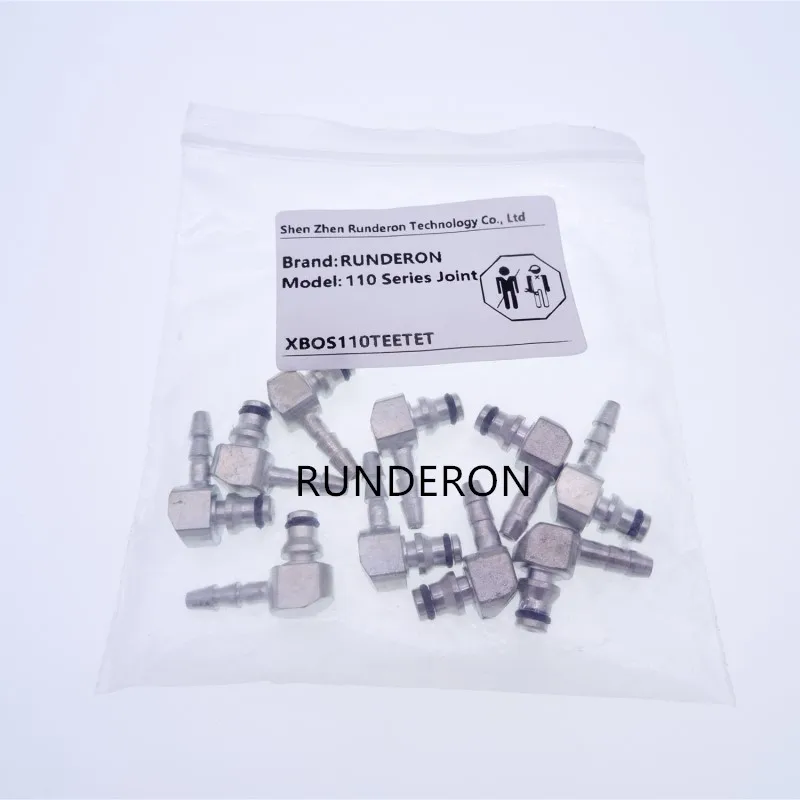 

RUNDERON Iron Joint Two-way Fitting Fuel Injector Backflow Oil Return Connector Pipe for Bosch 0445 110 Series