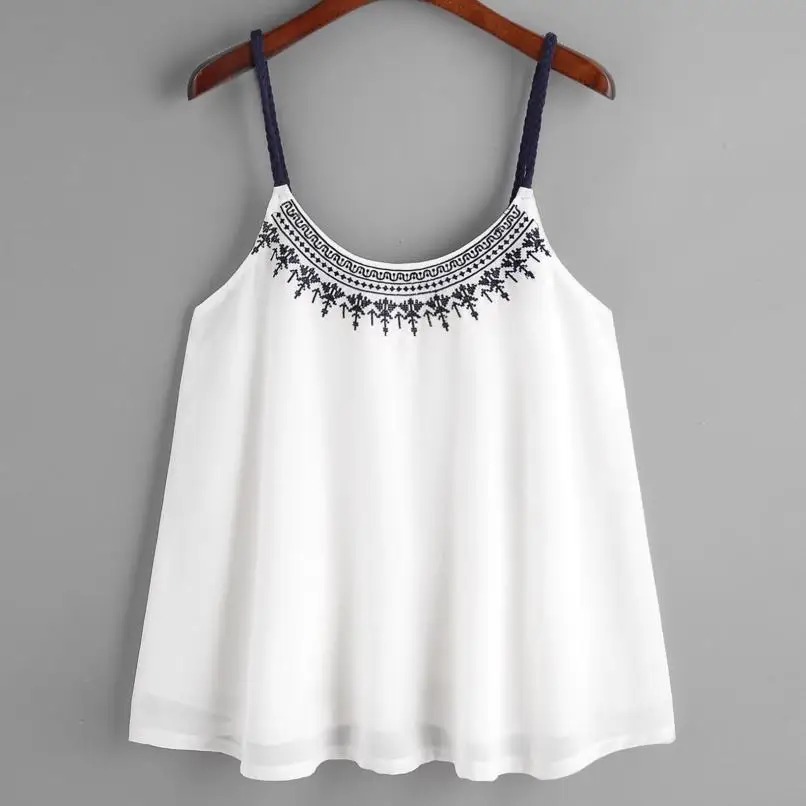 

Crop Top Camisole Summer Casual O-neck Chiffon Tank Top Women Sleeveless Chiffon Cami Vest Tops 18JUN19