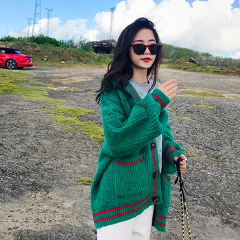 

2018 autumn new women's fashion sweater coat tide lazy wind c sweater