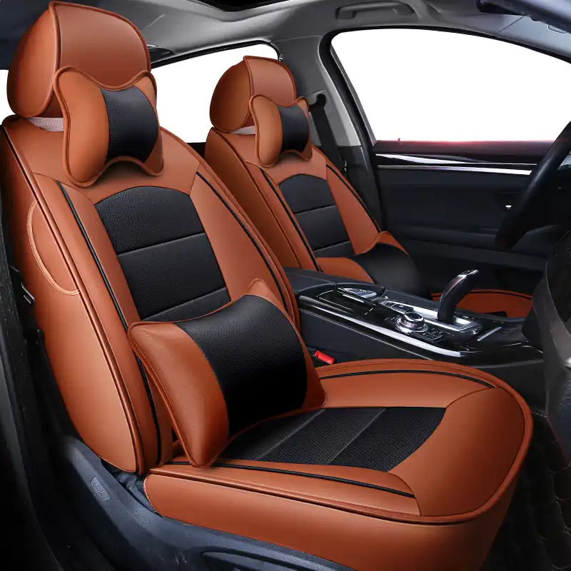 Airbag Compatible Luxury Cayenne Car Seat Covers for Toyota C-HR 2018 5-Seat Custom PU Leather Front Rear Seat Pad All Season Protetion Full Set Easy Install