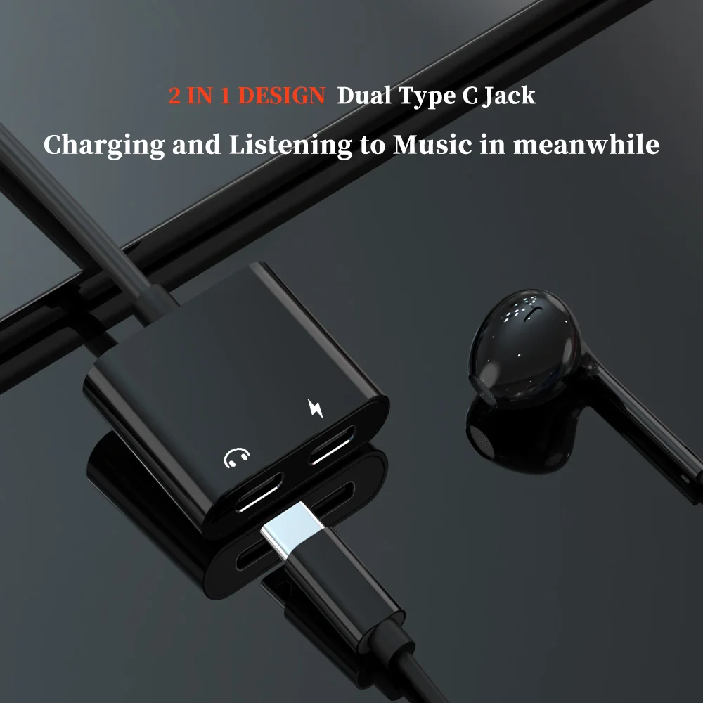 ACCGUYS Тип C аудио кабель адаптер двойной Type Джек разветвитель AUX USB наушники PD