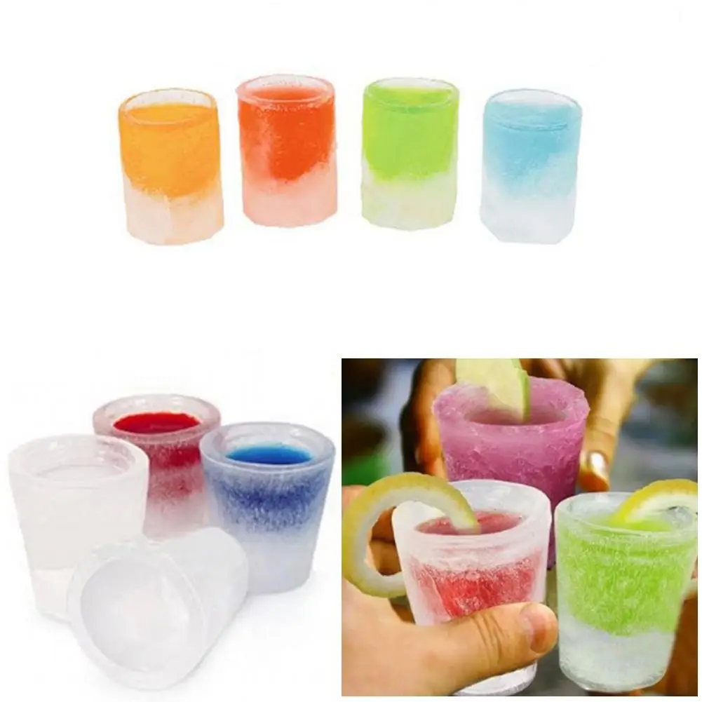Новая силиконовая чашка для льда, креативный большой лоток для льда, силиконовая форма, четыре отверстия, чашка для мороженого, желе, форма# AW