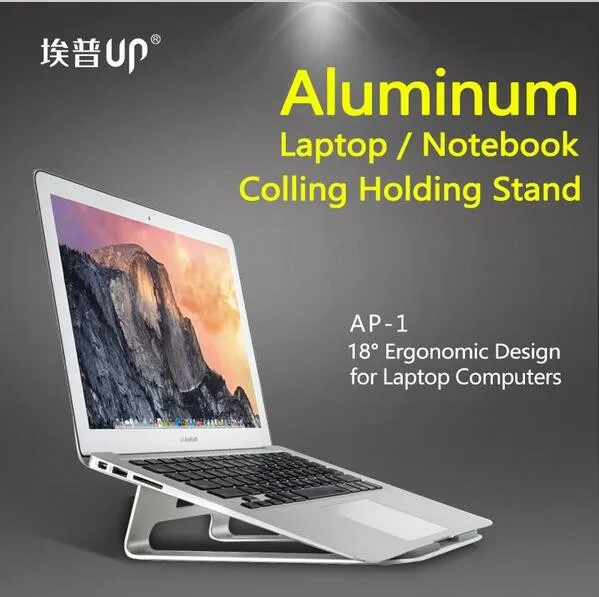 

Aluminum Alloy Laptop Cooling Stand Ergonomic 18 Degree Viewing Angle Holder Support 11-15 inch Notebook Design for Macbook