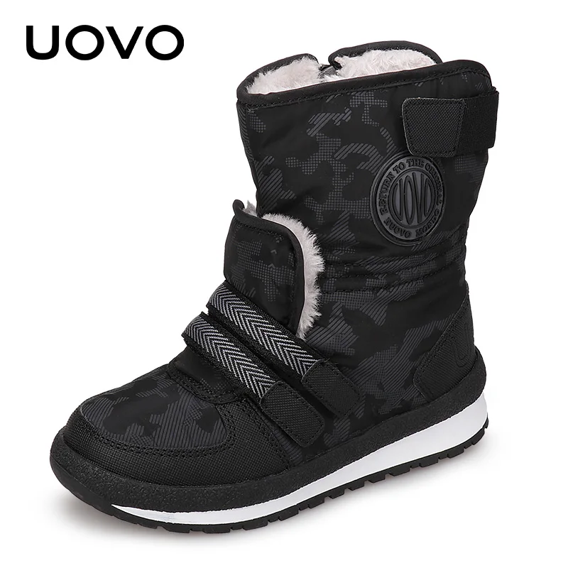 UOVO 2018 New Kids Fashion Boots Side- zip Closure Kids Shoes Warm and Comfortable Boys & Girls Boots for eur size 30#-38#