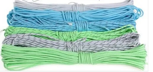 

32FT 10M 550Lb Luminous Glow in the Dark Nylon Cord Rope Paracord Parachute Tent Rope For Outdoor Camping Equipment 50 pieces