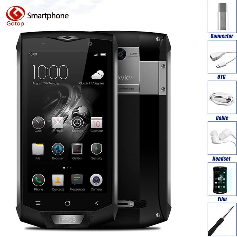 Оригинал Blackview BV8000 Pro Водонепроницаемый смартфон Android 7.0 MTK6757V Octa Core сотовый