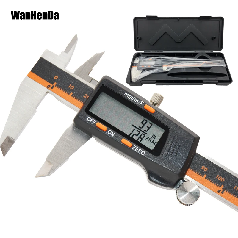 

Stainless Steel Digital Fractional Caliper 6 "150mm Messschieber paquimetro measuring instrument tool Vernier Calipers
