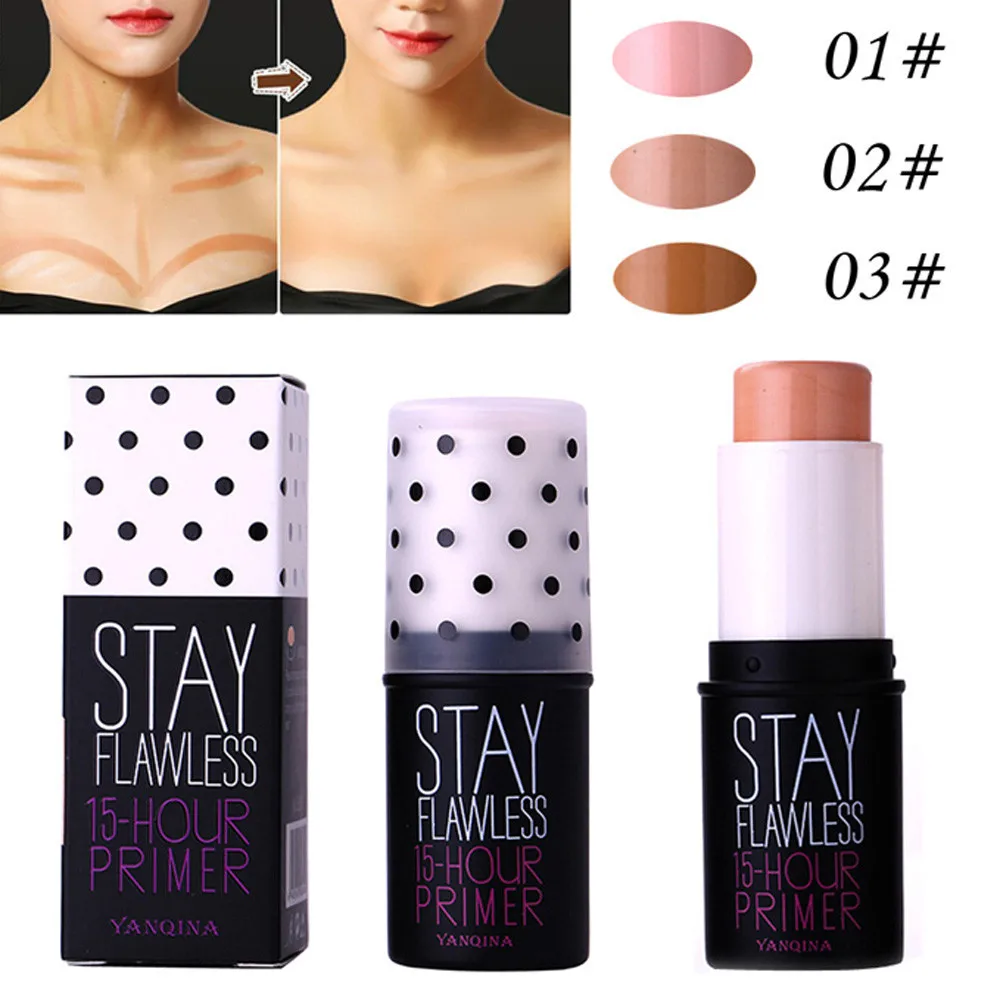 

YANQINA Makeup Natrual Cream Pore Wrinkle Brighten Moisturizer Face Foundation Face Lips Concealer Highlight Contour Pen Stick