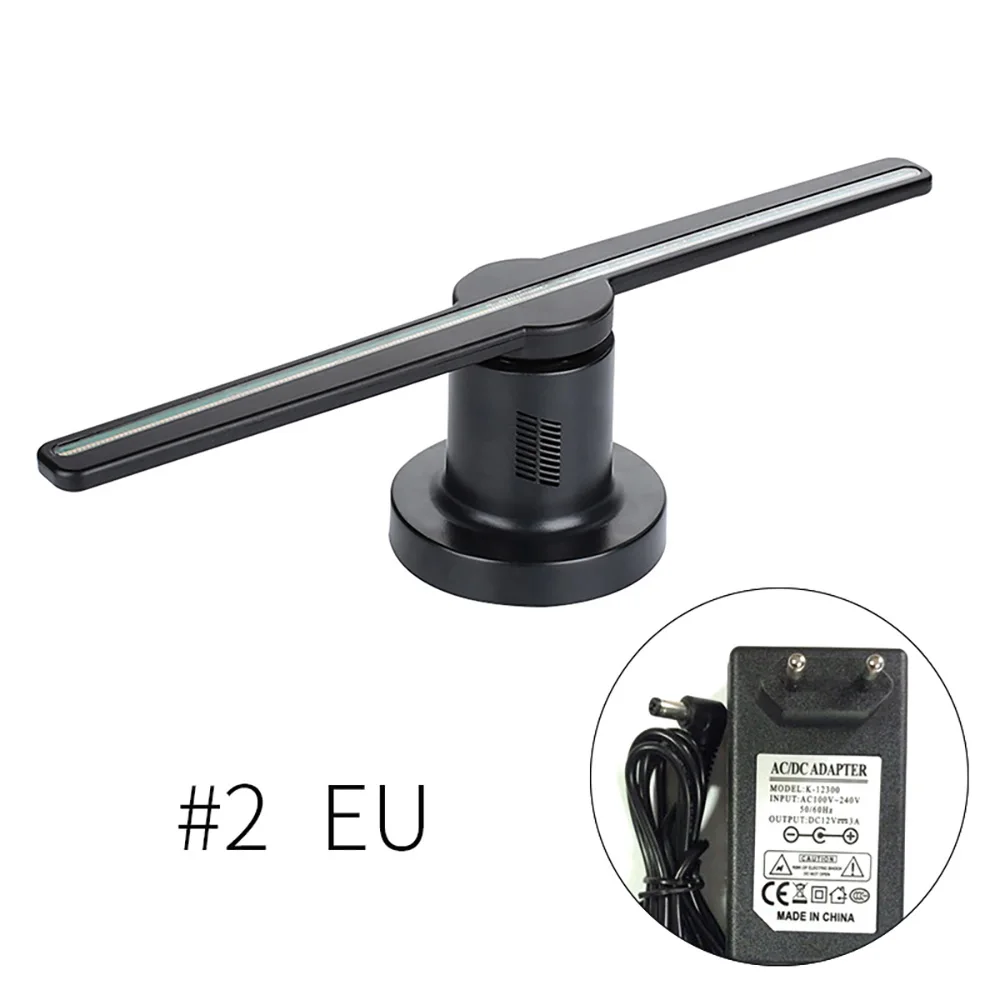 3D Hologram Projector Fan Holographic Party Decoration 3D Hologram Advertising Fan with 16G TF LED Funny 42cm RGB1615 Lamp Beads