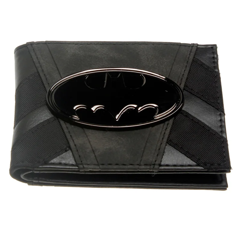 Кошелек «Бэтмен» металлический значок черный двухслойный мужской кошелек женский кошелек DFT-3090