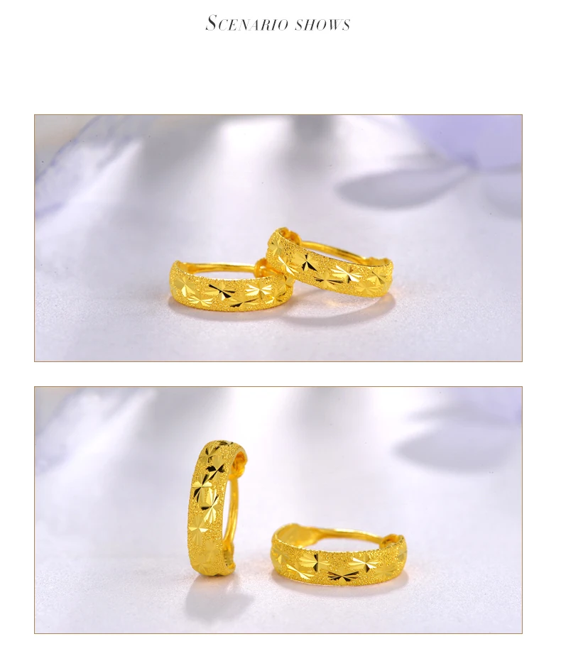JLZB 24K Pure Gold Earring Real AU 999 Solid Gold Earrings Beautiful Gypsophila Upscale  Classic Fine Jewelry Hot Sell New 2020
