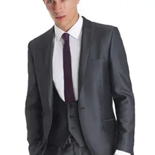 Боковые вентиляционные смокинг жениха шафера темно-серый Свадебные/вечерние костюмы Best Man жениха(пиджак+ штаны+ галстук-бабочка+ жилет) B145