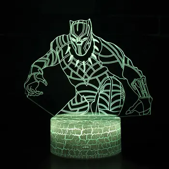 

Super black panther theme 3D Lamp LED night light 7 Color Change Touch Mood Lamp Christmas present Dropshippping
