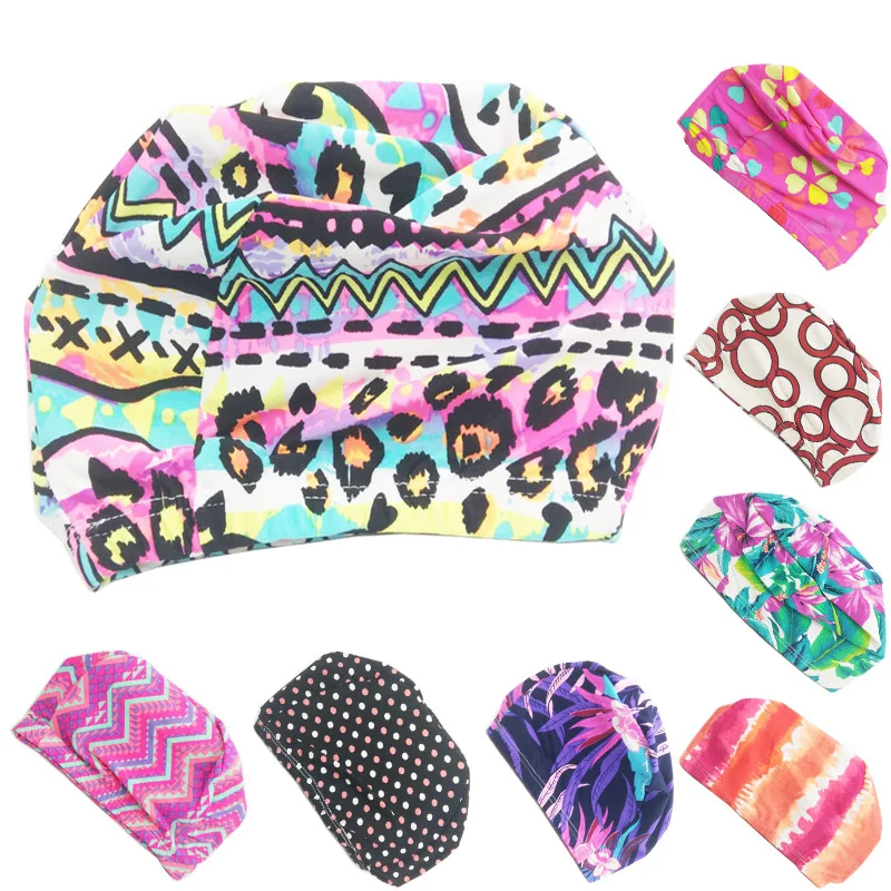 2016 Hot Cute Children Swim Caps Floral Printed Boys Girls Swimming