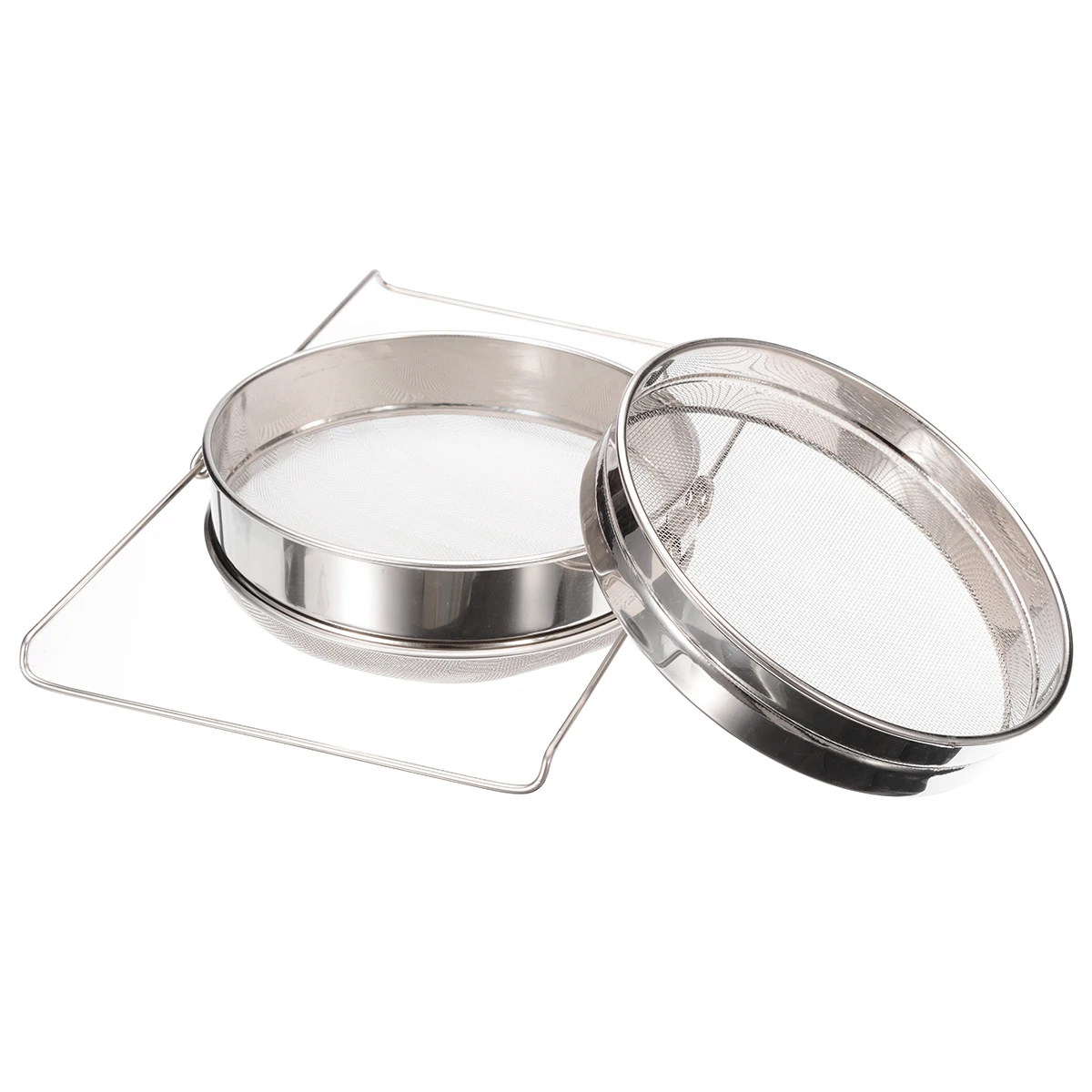 Mayitr Stainless Steel Beekeeping Double Layer Honey Filter Settling Tank  Colanders Strainers For Kitchen Tools