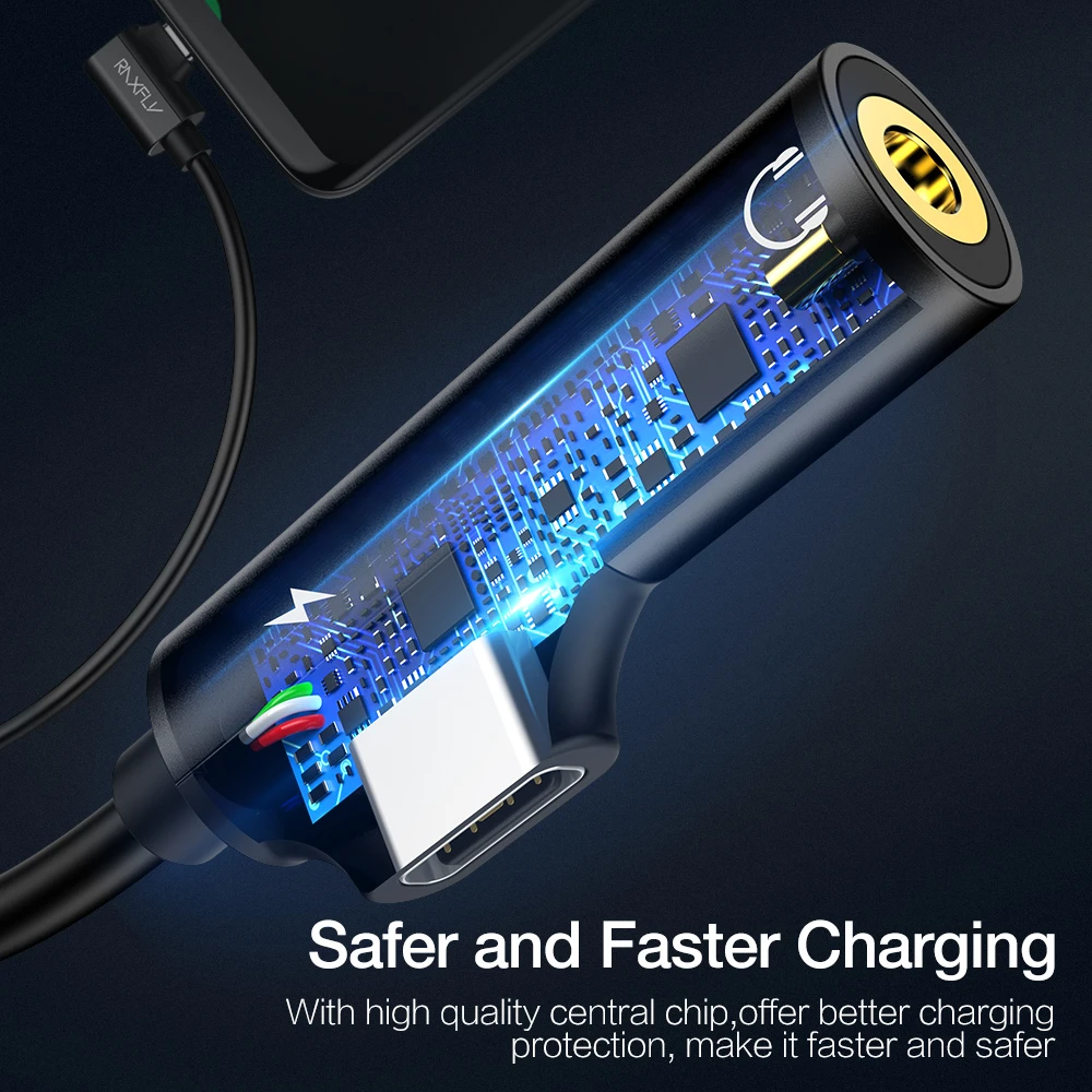 Адаптер RAXFLY с USB Type C на 3 5 мм для Huawei P20 Pro Jack AUX Наушники зарядный аудио конвертер