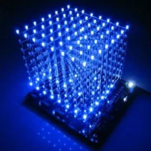 3D8 светильник куб(части) печатная плата+ 60 s2+ 573+ 2803/cube 8 8x8x8 3D светодиодный+ информация и источник(3D8S) 3d светодиодный куб синий