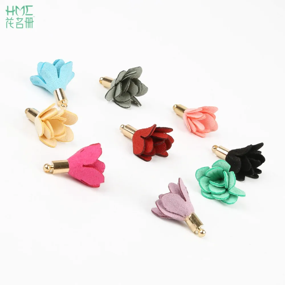 10pcs 25cm Korean Velvet Suede Flower Tassel Charm Pendant Earring Necklace Keychain For Jewelry Findings Making DIY Accessories