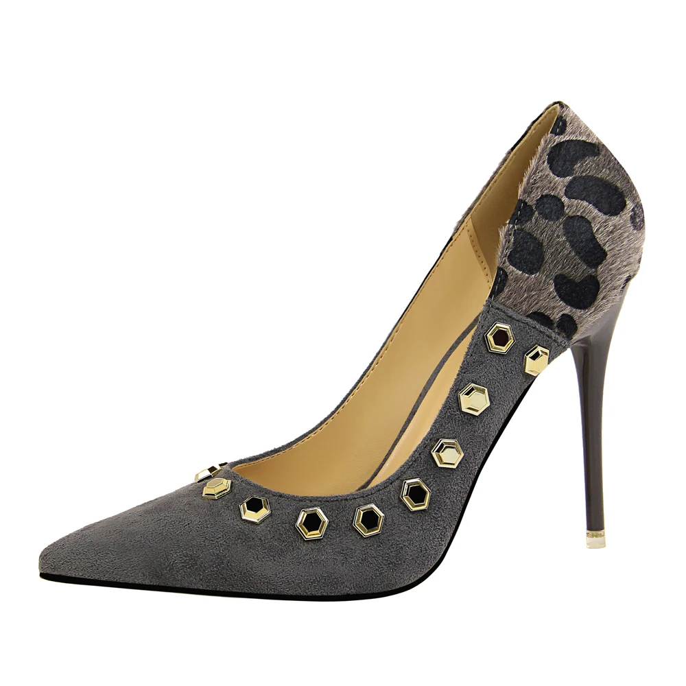 Dijigirls/US5 9 модные пикантные женские туфли на каблуке сандалии Slip On заклепками в