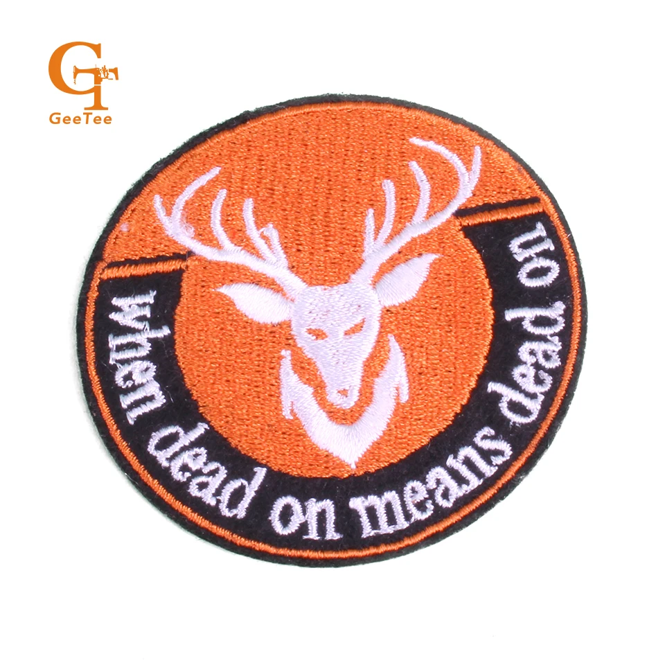

Custom design Die cut garment embroidered patch,personality iron on patch,self adhesive heat on company logo name clothing patch
