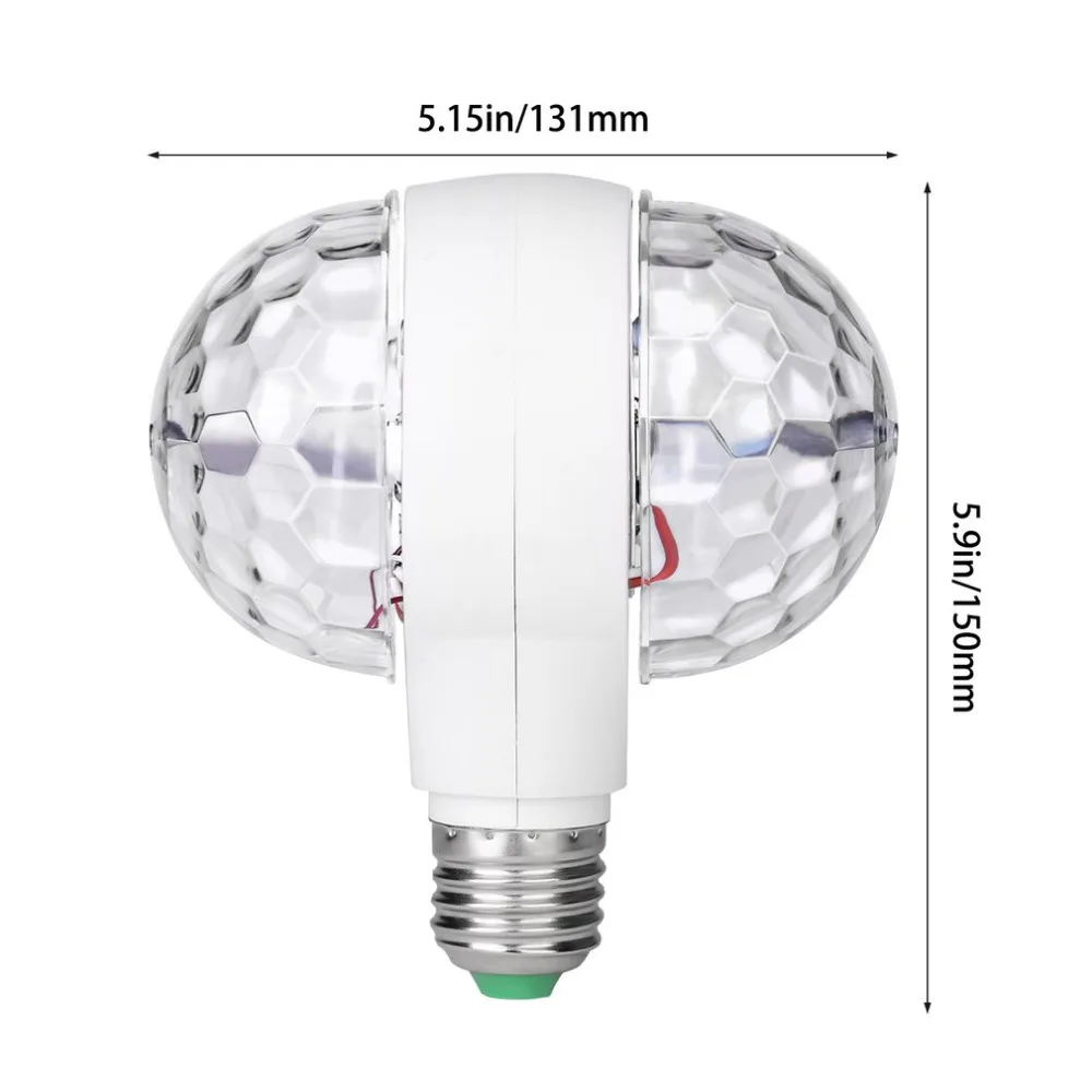 Светодиодный светильник 6 Вт с вращающейся лампочкой с двойной головкой, магический сценический диско-светильник, вращающийся двуглавый светодиодный сценический светильник, красочный светильник, лампа