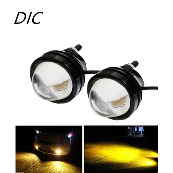 

10pcs Bright Fish Eye DRL Car Lights 12V 10W Led Lens Fog Lamp Eagle Eye Motorcycle Automobiles Bulb White Yellow Waterproof