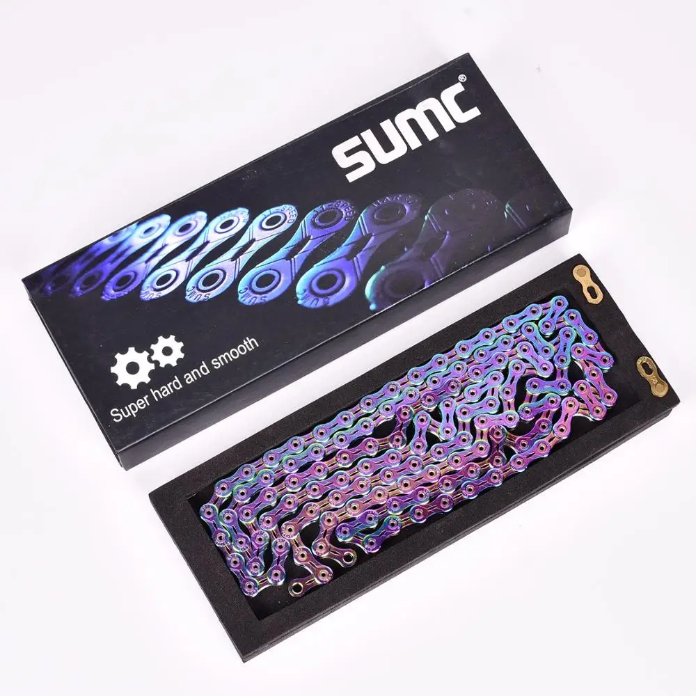 SUMC 9 10 11 12 speed Bicycle Rainbow Chain Colorful MTB Mountain Road Bike Shifting Chain With Missinglink For Shimano Sram - Цвет: SX12SL Rainbow