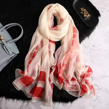 

Silk Long Scarf Women Design Print Beach Scarves Pashmina Foulard Hijab Plain Crinkle Shawls Wraps 2020 Fashion