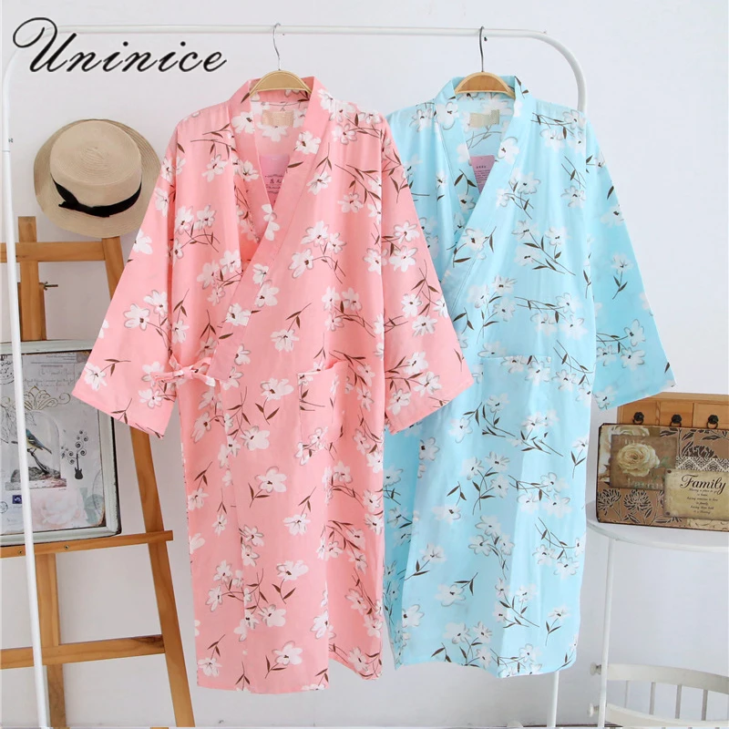Japanese Kimono Yukata Robes Pajamas Sets Cotton Bathrobe Pyjamas Japan