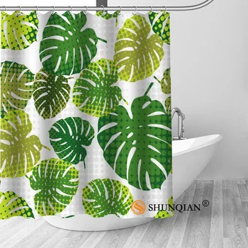 

Tropical Flower Pattern Shower Curtains Custom Bathroom Curtain Waterproof Bathroom Fabric Polyester Shower Curtain 1pcs custom
