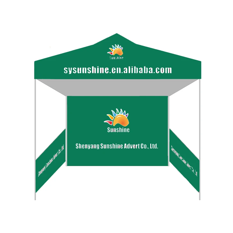 

Outdoor commercial fireproof gazebo tent 3x3 With Half Walls and Back Wall