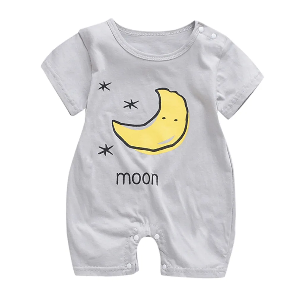 Одежда для малышей; комбинезон с короткими рукавами; костюм для мальчиков; Летний комбинезон для новорожденных девочек; ночная рубашка для младенцев; Звезда Луна солнце; комбинезон с облаком